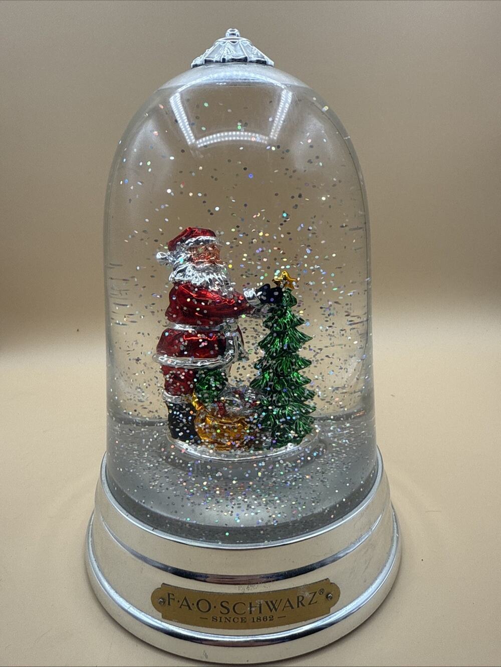 FAO Schwarz Santa Claus Cloche LED Water Spinner Model #1009915